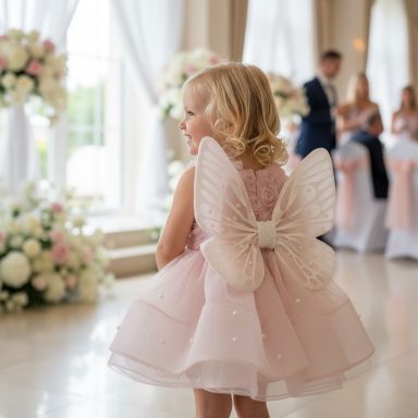 Vestido niña rosa tutú alas mariposa – comunión fotos by Mohini Bebé  