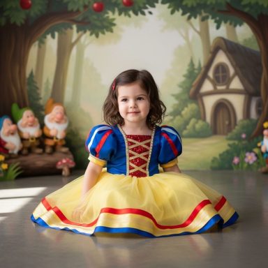 Vestido niña Blancanieves tutú azul rojo amarillo – disfraz cumpleaños by Mohini Bebé  