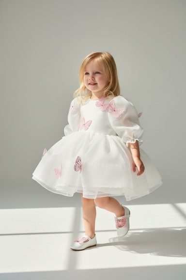 Vestido niña blanco tutú alas mariposa princesa – comunión bautizo by Mohini Bebé  